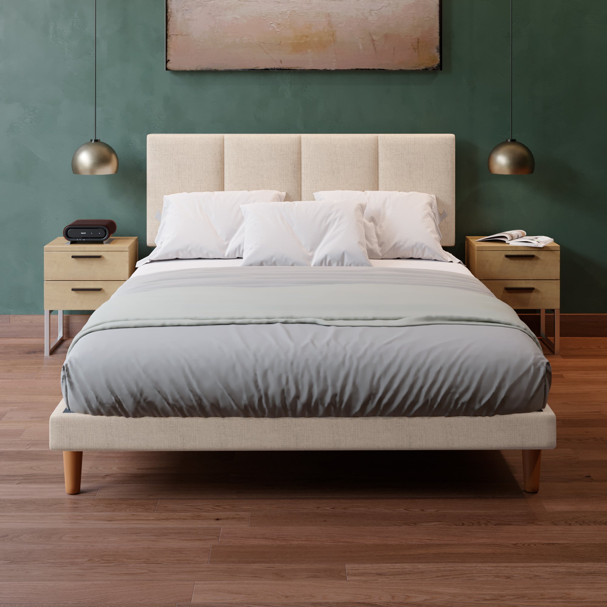 Cama Tradicional  Napoles Lino Beige