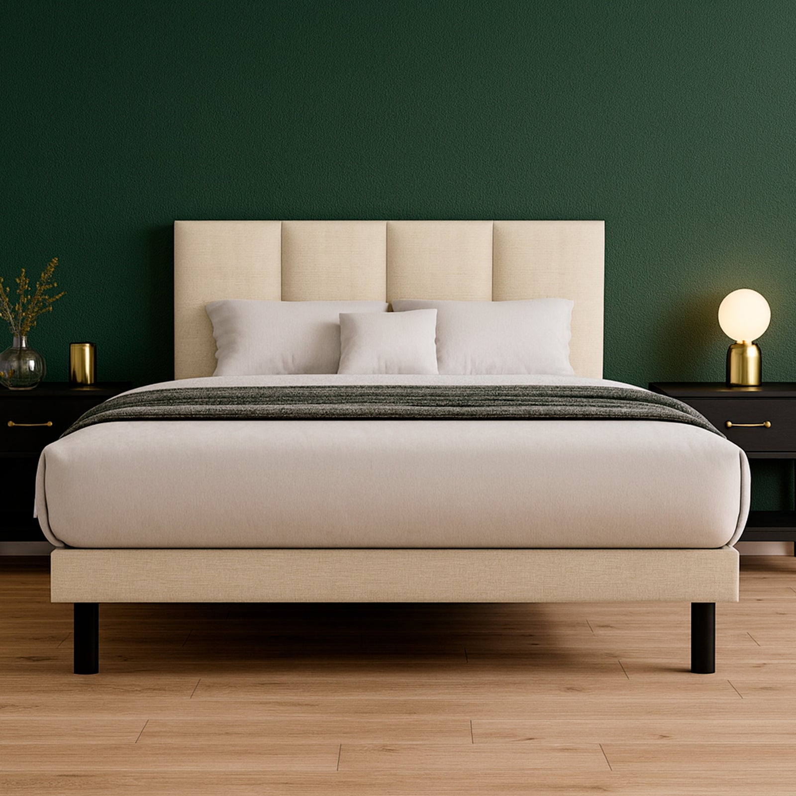 Cama Tradicional  Napoles Lino Beige