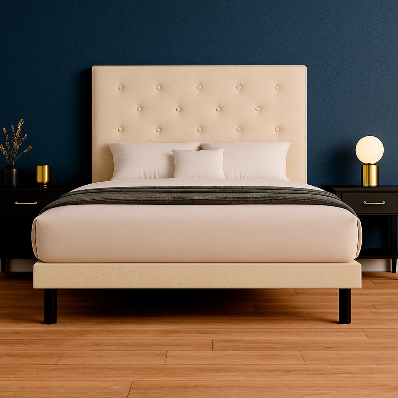 Cama Tradicional Quintana Lino Beige