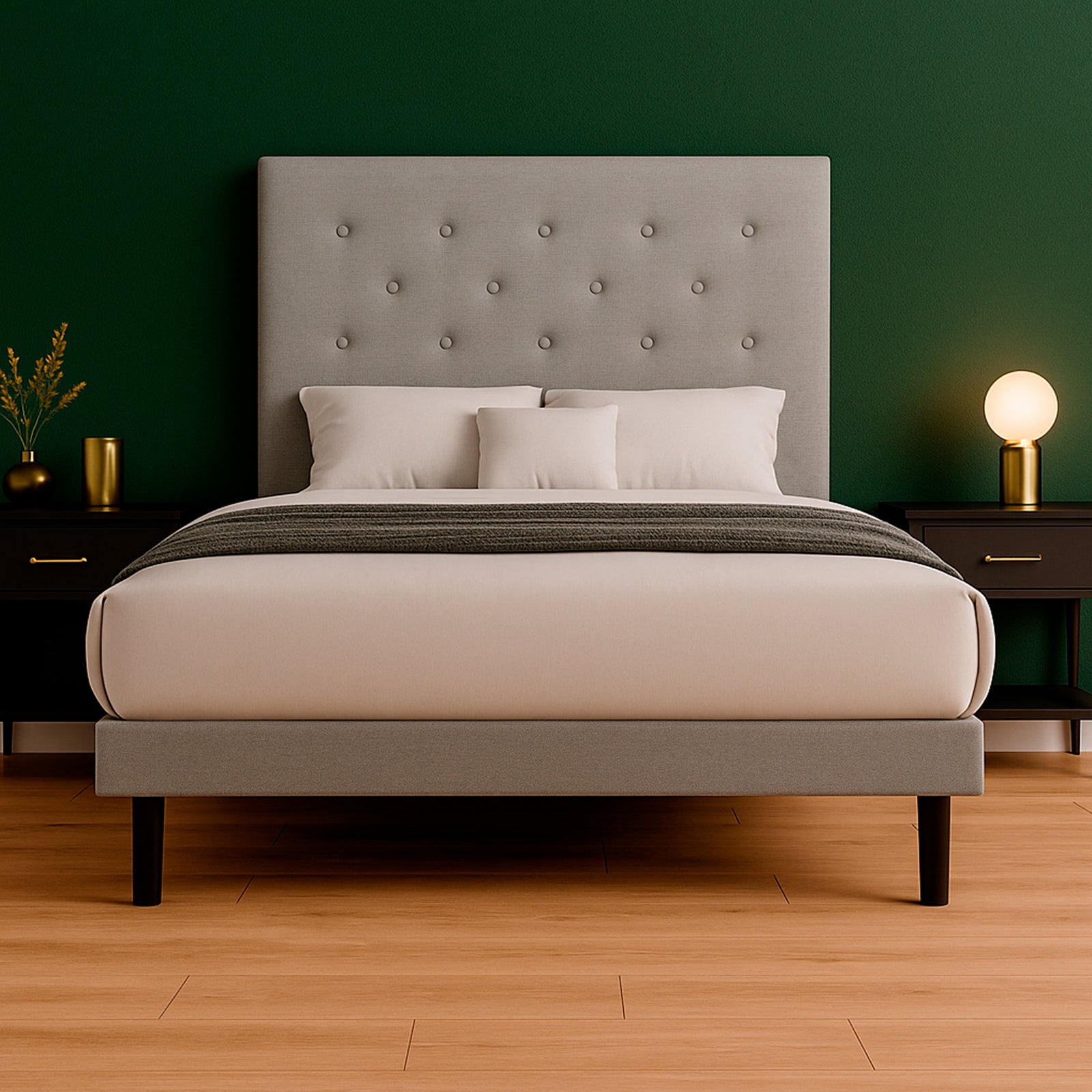 Cama Tradicional Quintana Lino Gris