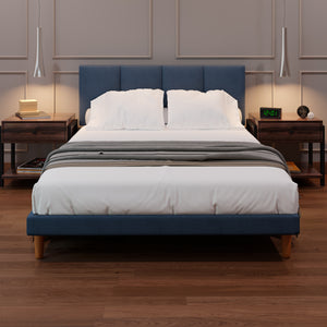 Cama Tradicional Napoles Lino Azul