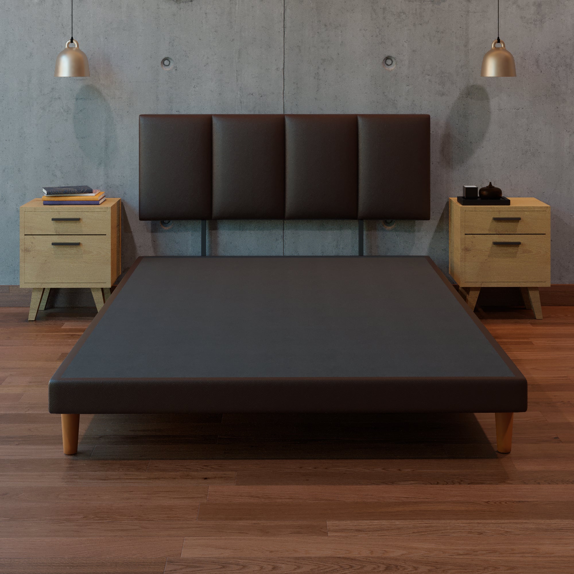 Cama Tradicional Nápoles Vinil Chocolate