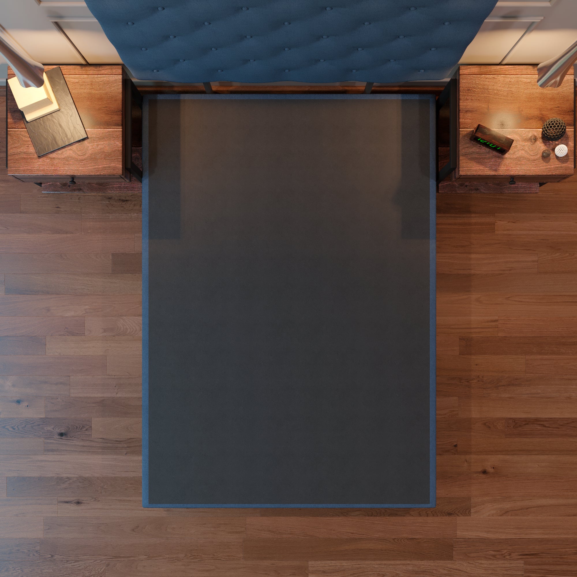 Cama Tradicional Quintana Lino Azul