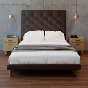 Cama Tradicional Quintana Vinil Chocolate