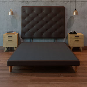 Cama Tradicional Quintana Vinil Chocolate