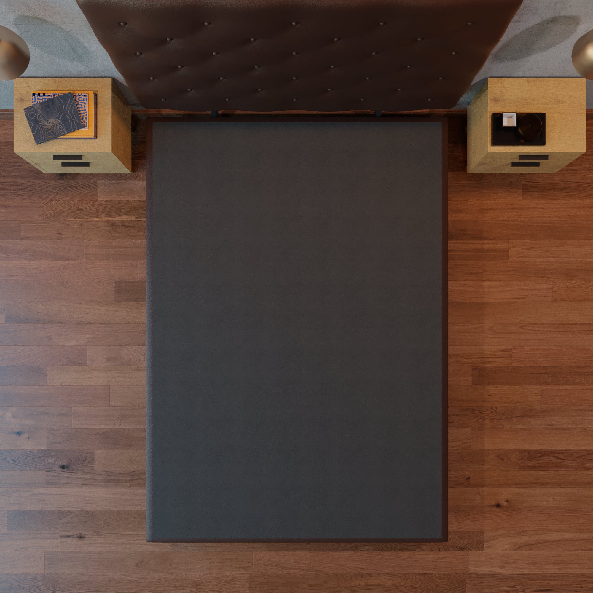 Cama Tradicional Quintana Vinil Chocolate