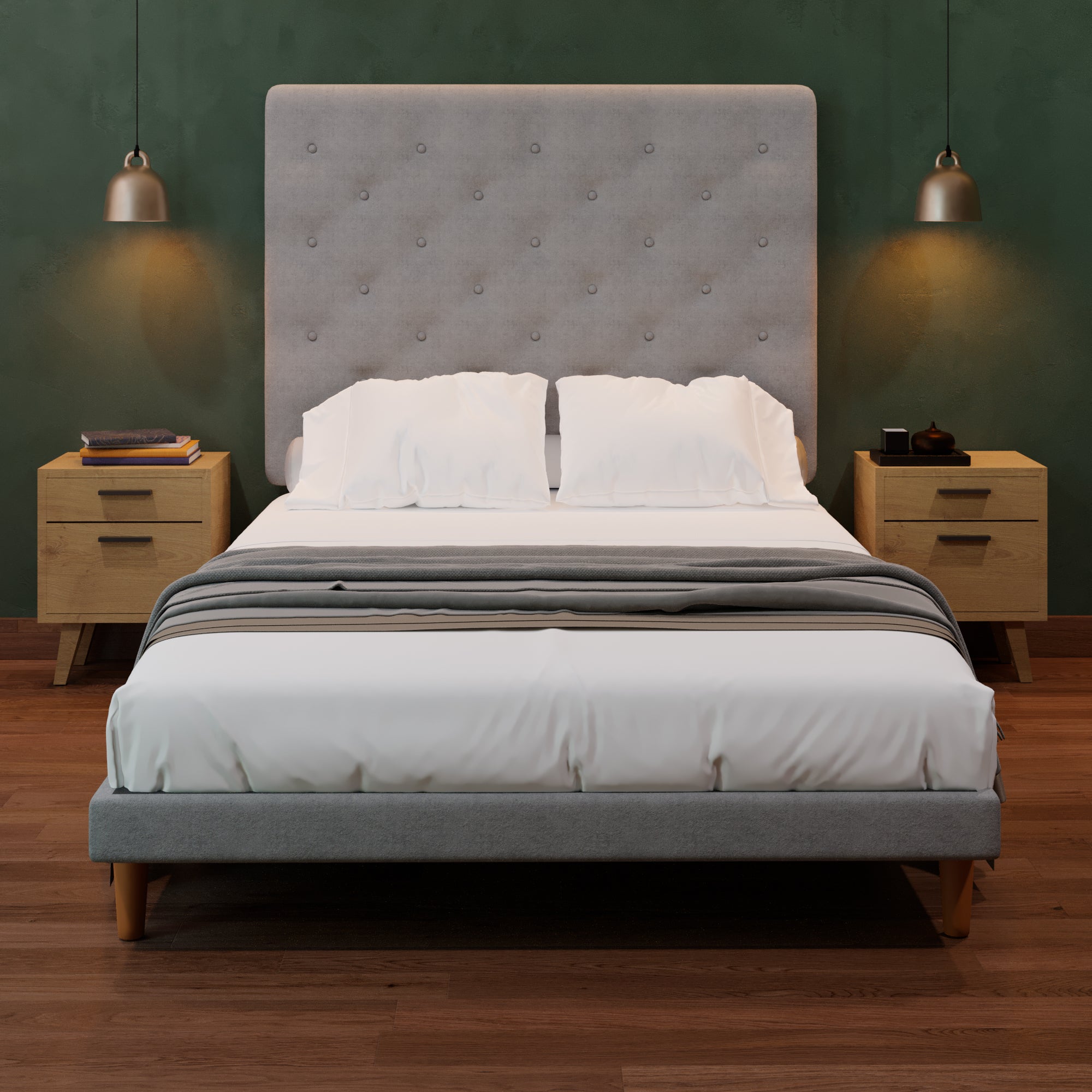 Cama Tradicional Quintana Lino Gris