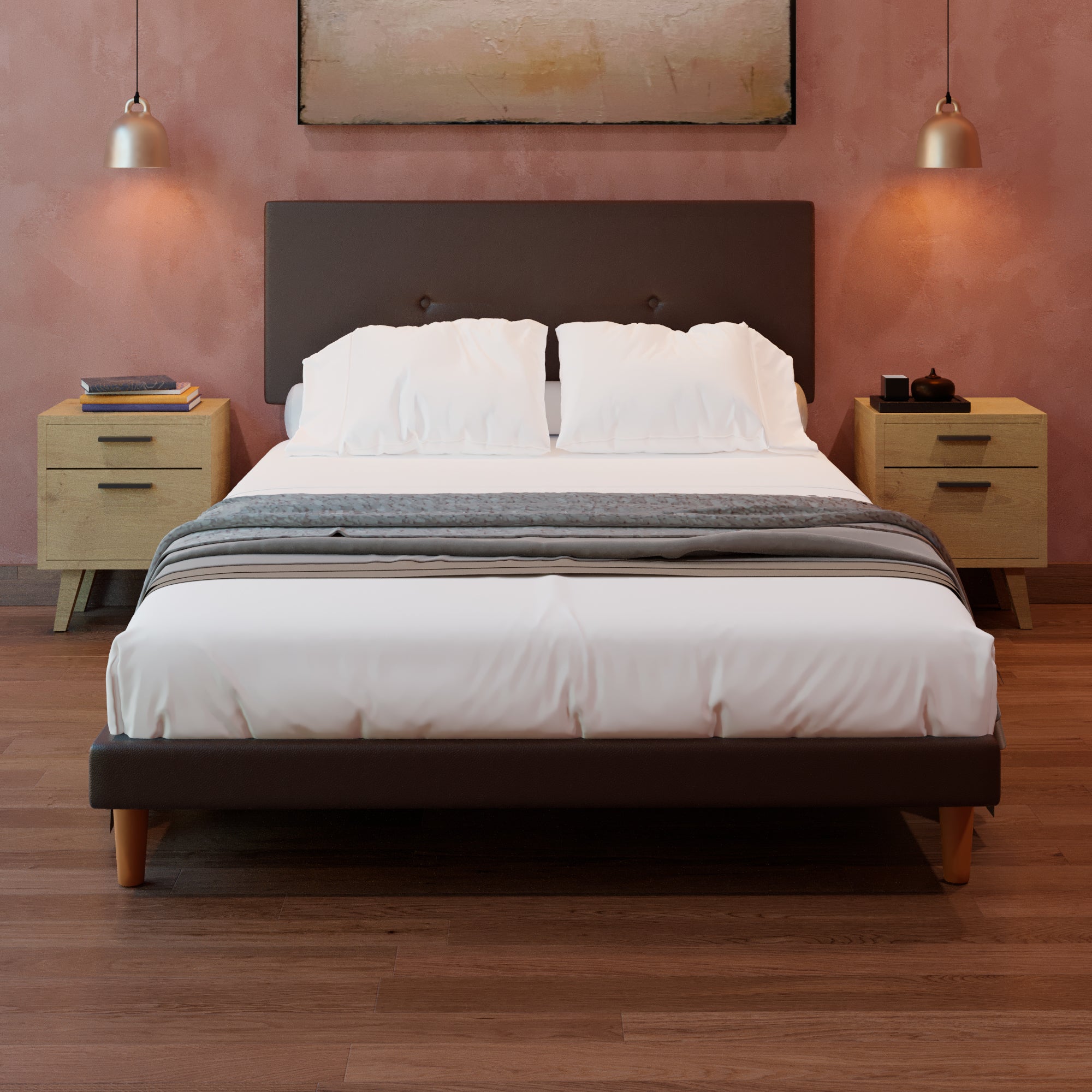 Cama Tradicional Urban Vinil Chocolate