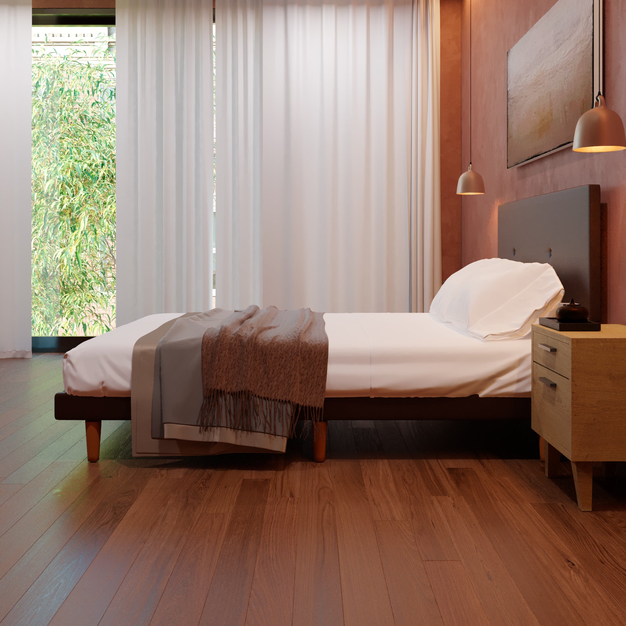 Cama Tradicional Urban Vinil Chocolate