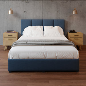 Cama Armable Napoles Lino Azul