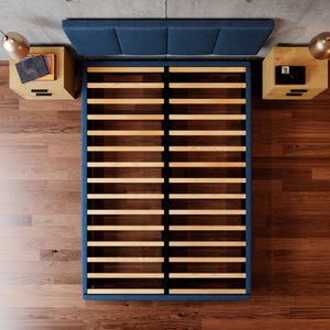 Cama Armable Napoles Lino Azul