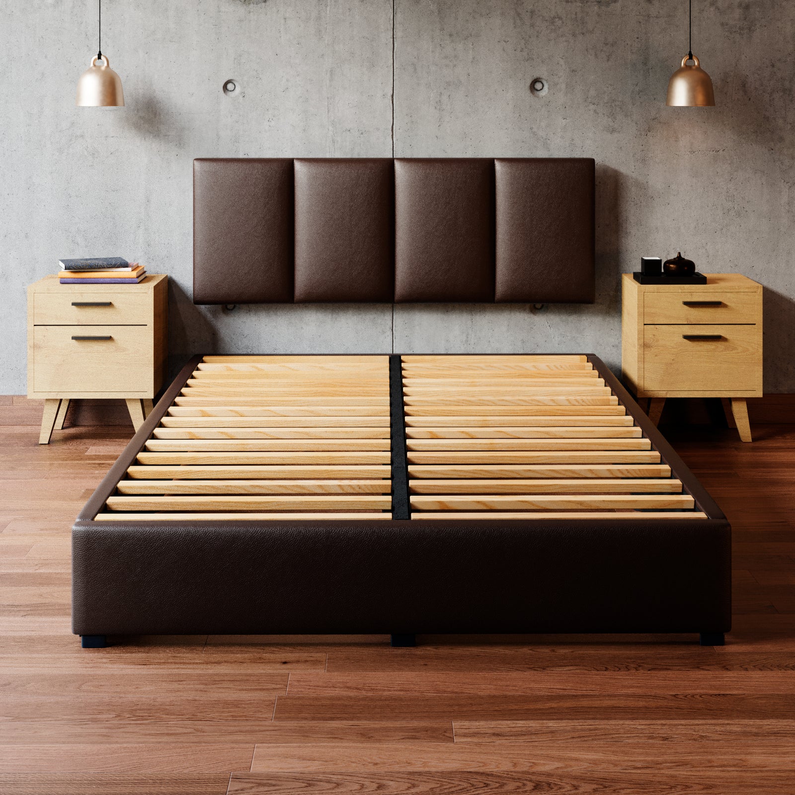 Cama Armable Napoles Vinil Chocolate