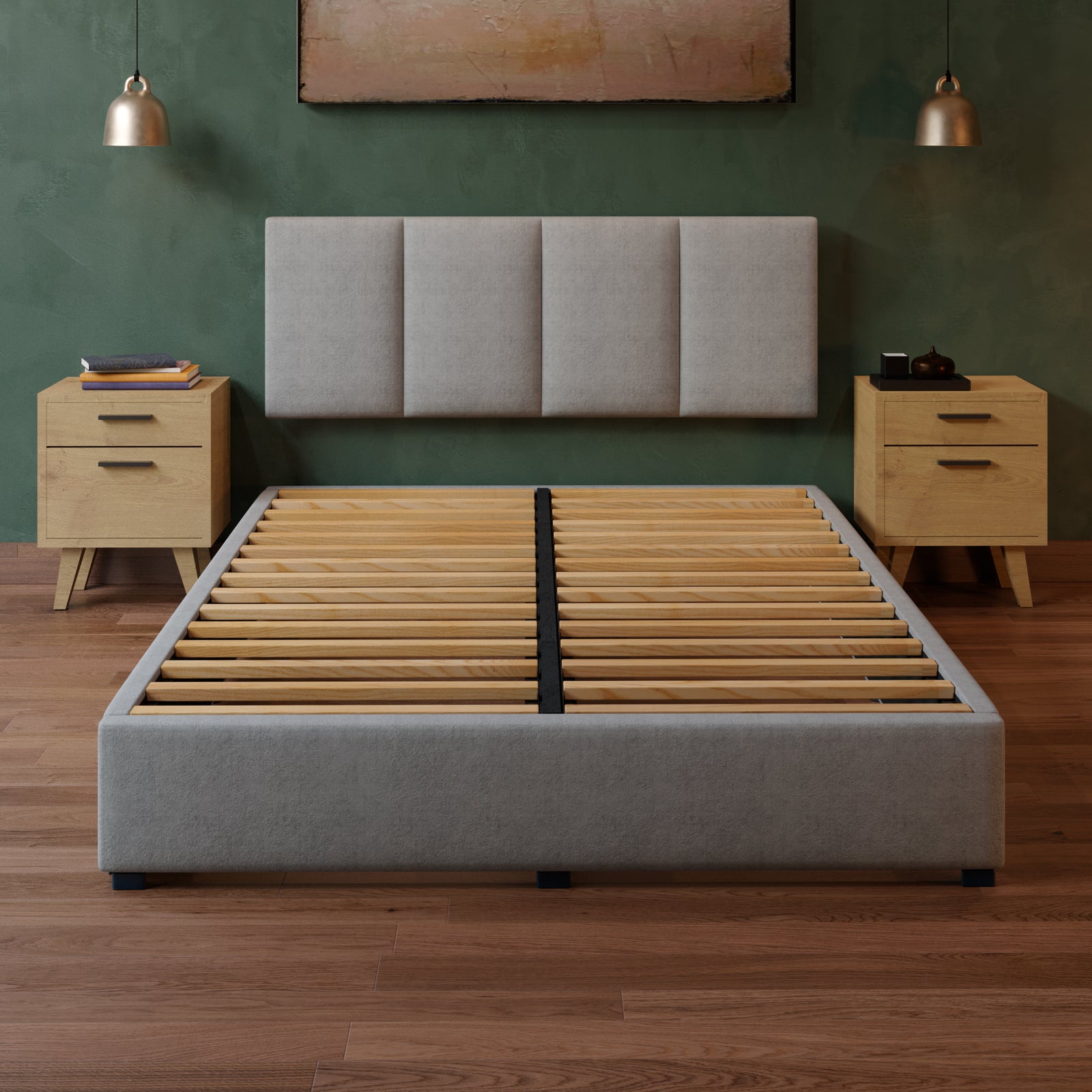 Cama Armable Napolés Lino Gris