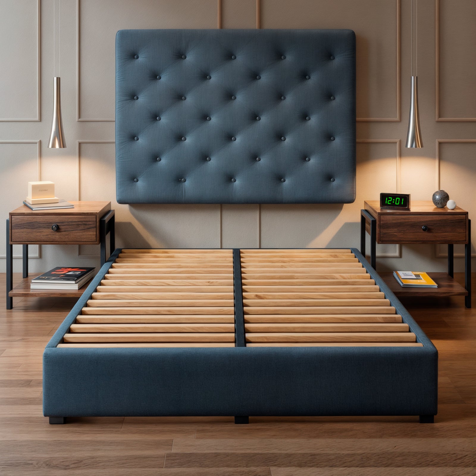 Cama Armable Quintana Lino Azul