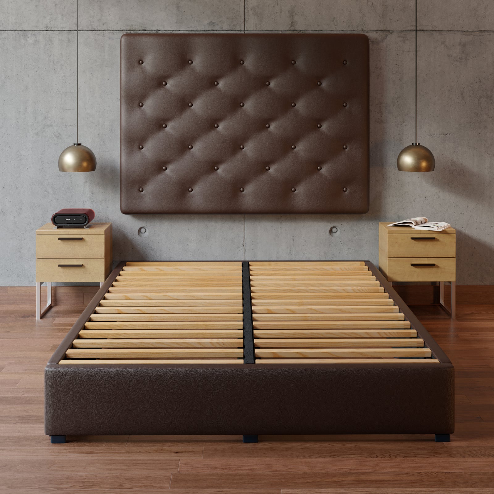 Cama Armable Quintana Vinil Chocolate