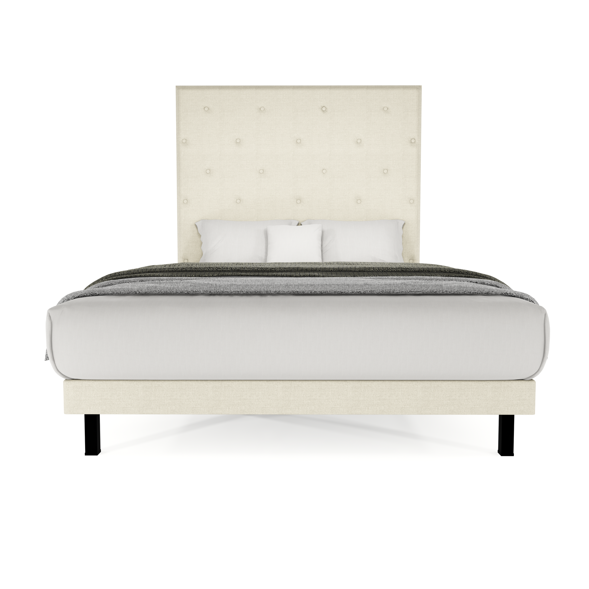 Recamara Base Cama Box Cabecera Quintana Lino Beige