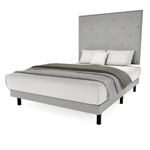 Recamara Base Cama Box Cabecera Quintana Lino Gris