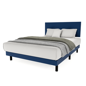 Recamara Base Cama Box Cabecera Urban Lino Azul