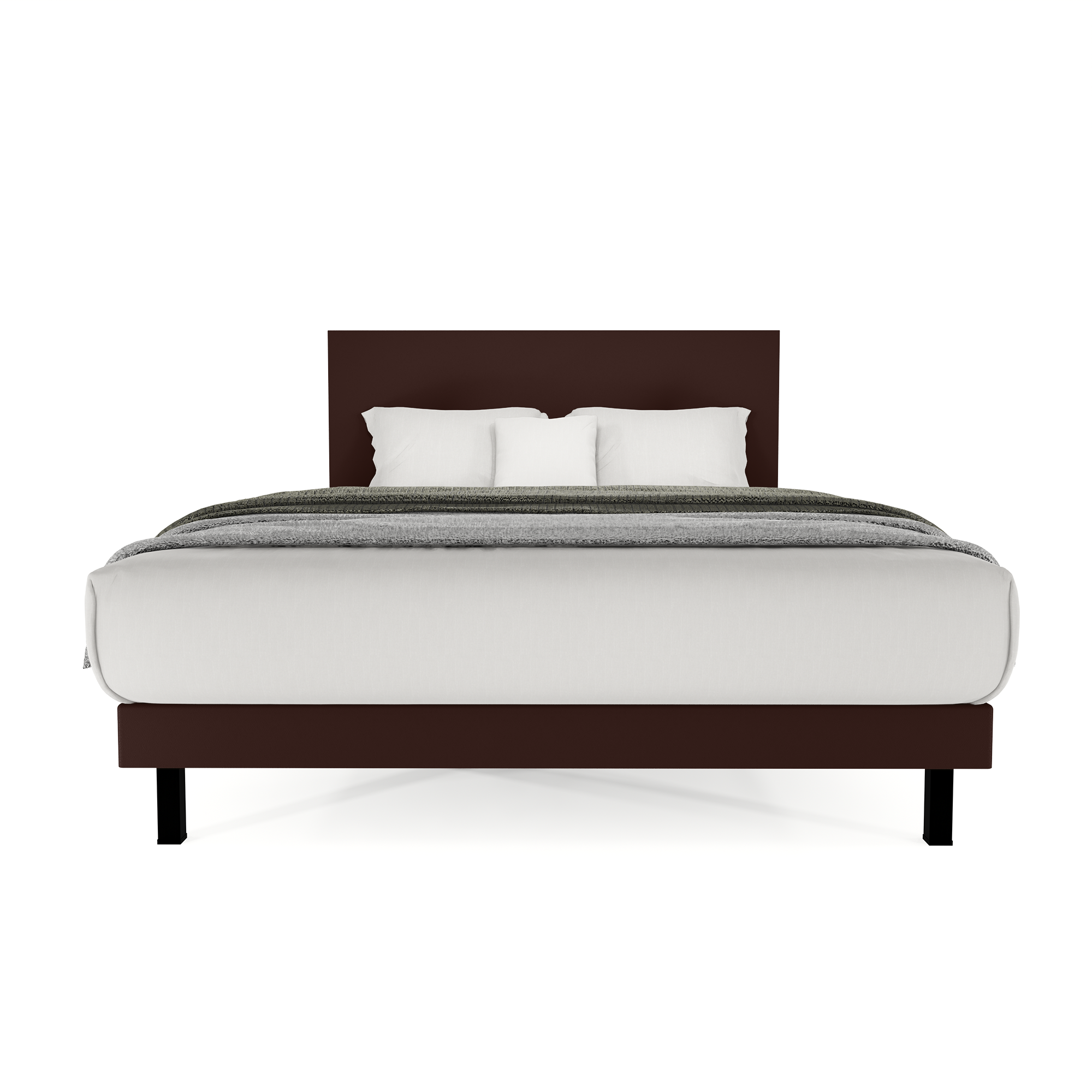 Recamara Base Cama Box Cabecera Urban Vinil Chocolate