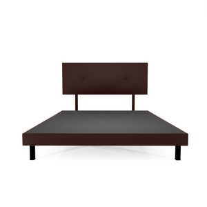 Recamara Base Cama Box Cabecera Urban Vinil Chocolate