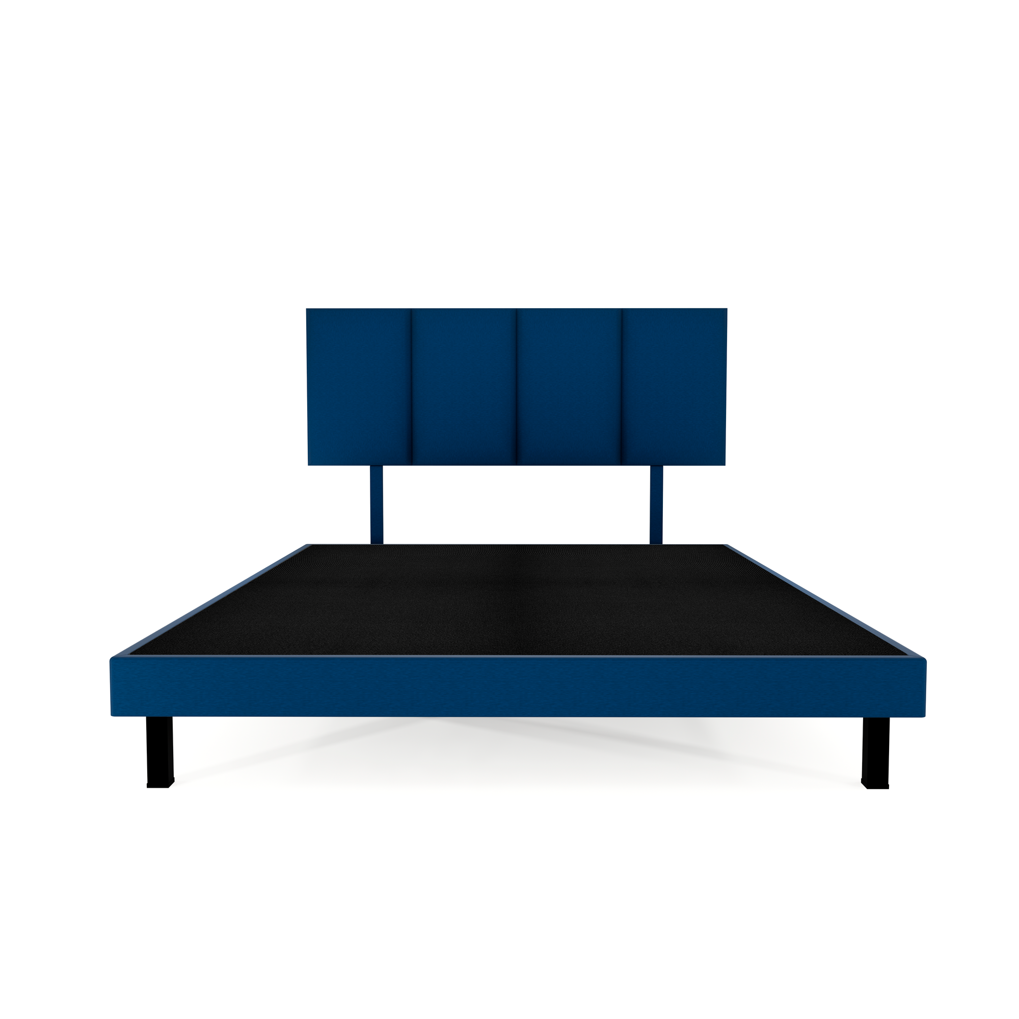 Recamara Base Cama Box Cabecera Napoles Lino Azul