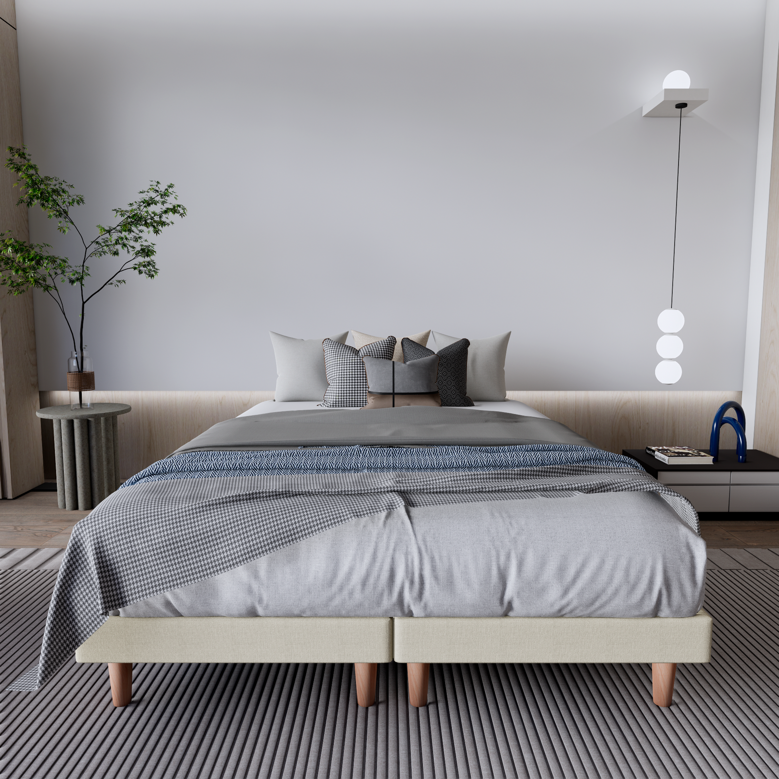 Base de Cama Praga Lino Beige