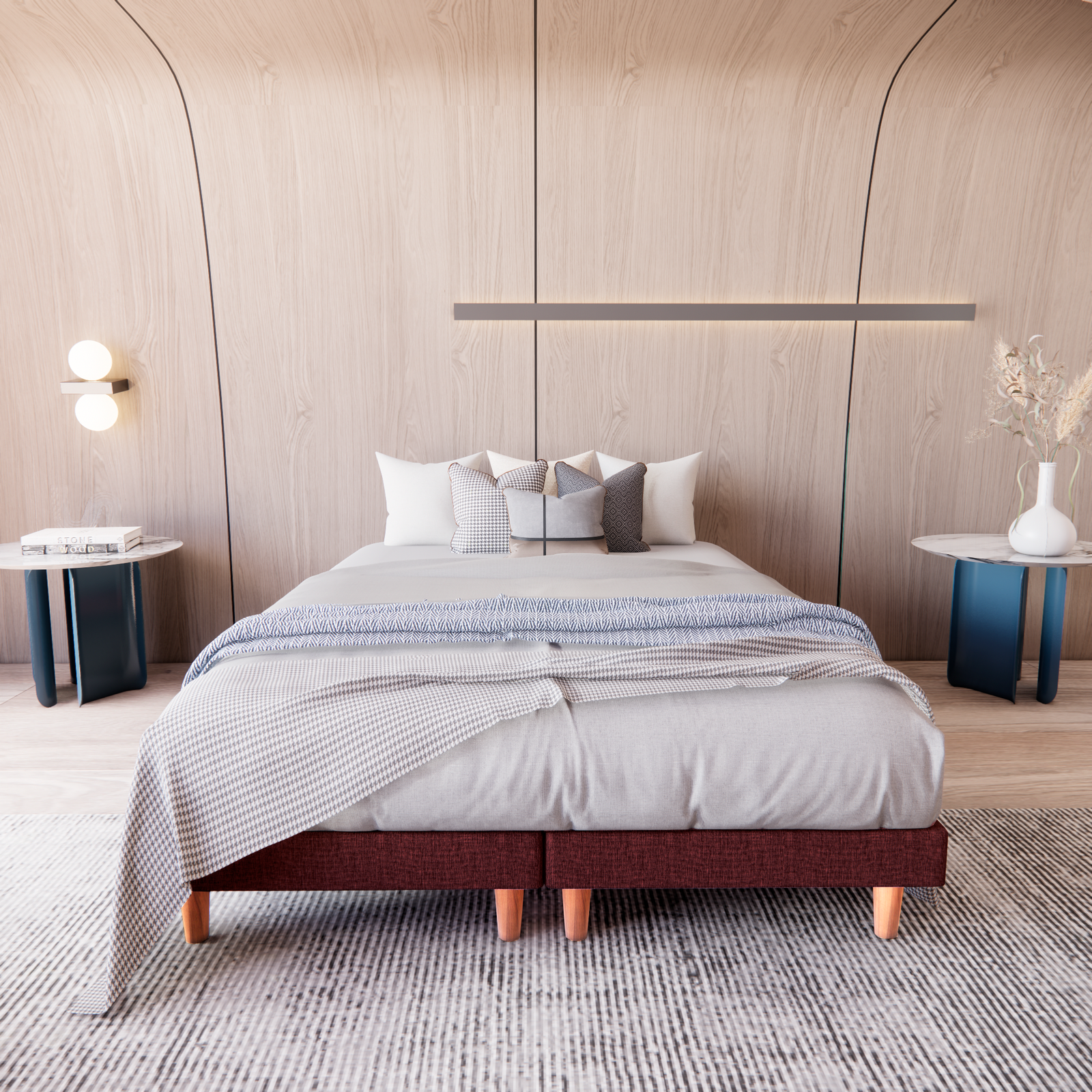 Base de Cama Praga Lino Chocolate