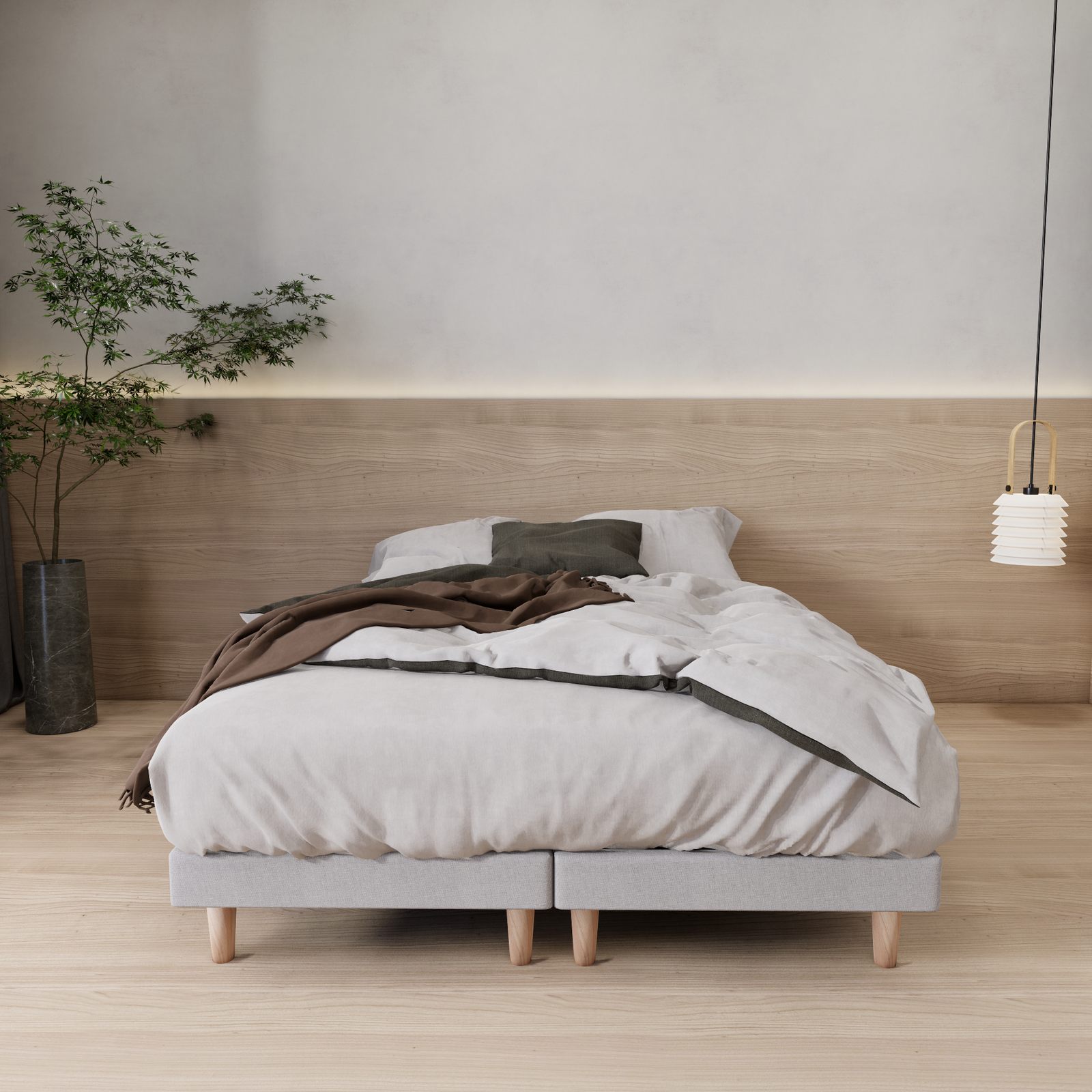 Base de Cama Praga Lino Gris