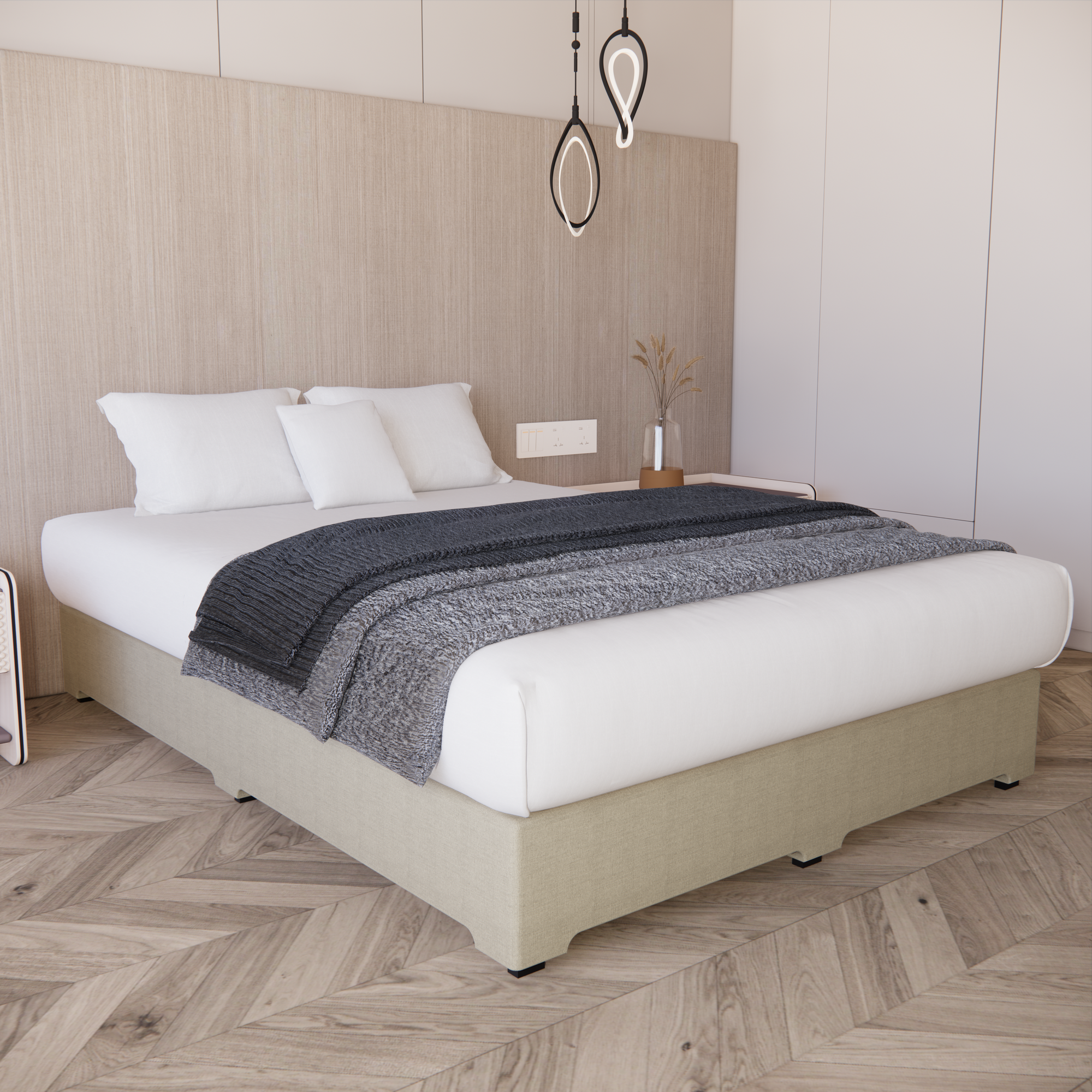 Base Cama Box Urban Lino Beige