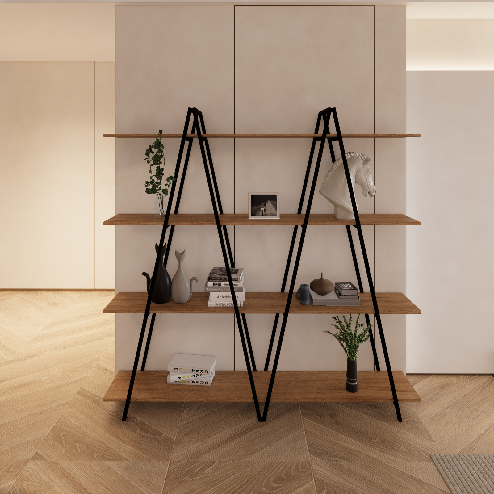 Librero ZEN Metal y Madera Extra Grande