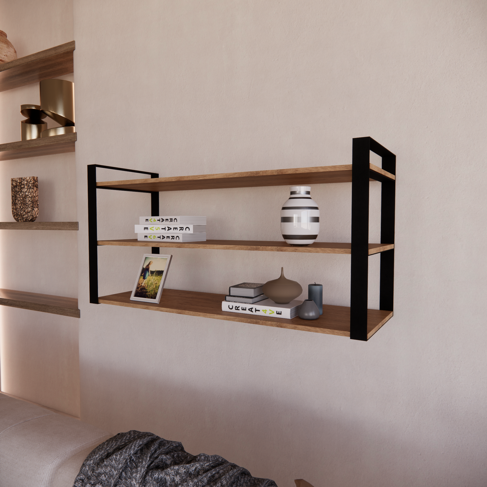 Repisa/Librero Grande MANAROLA Metal y Madera