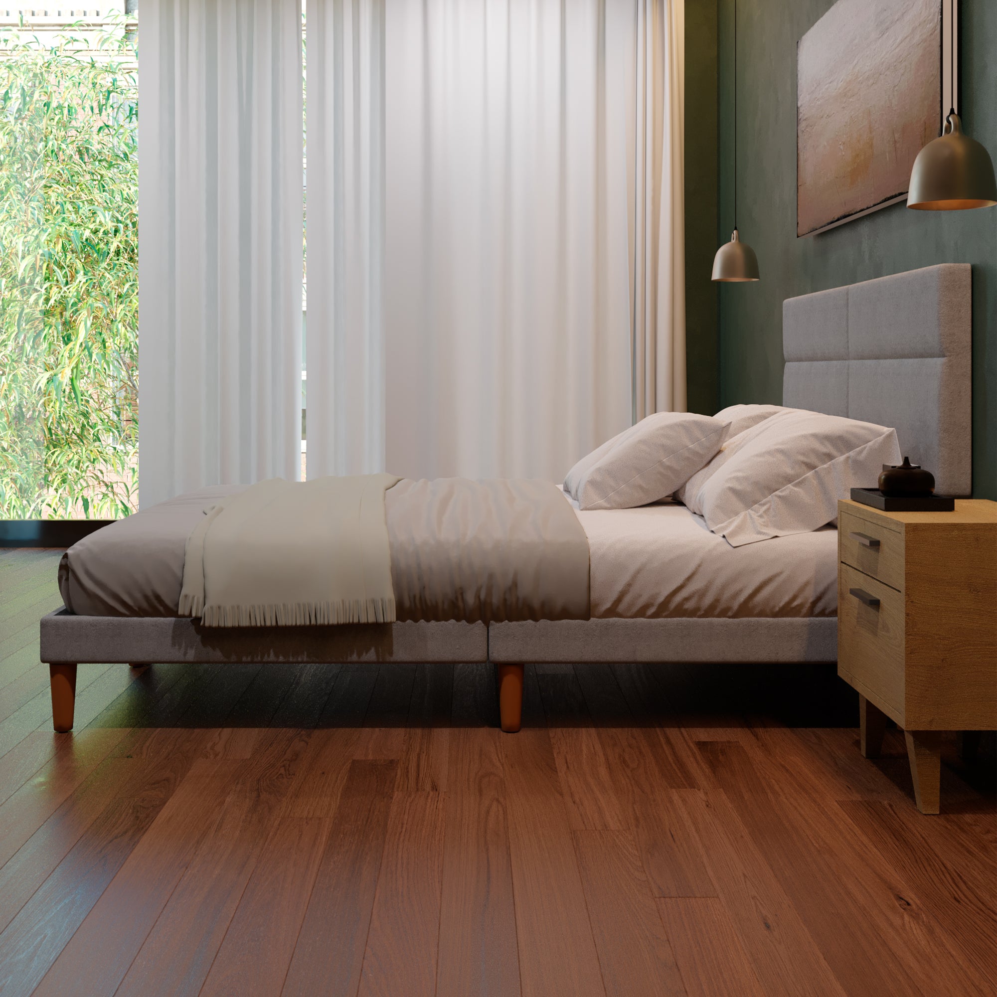 Cama Modular Cairo Lino Gris