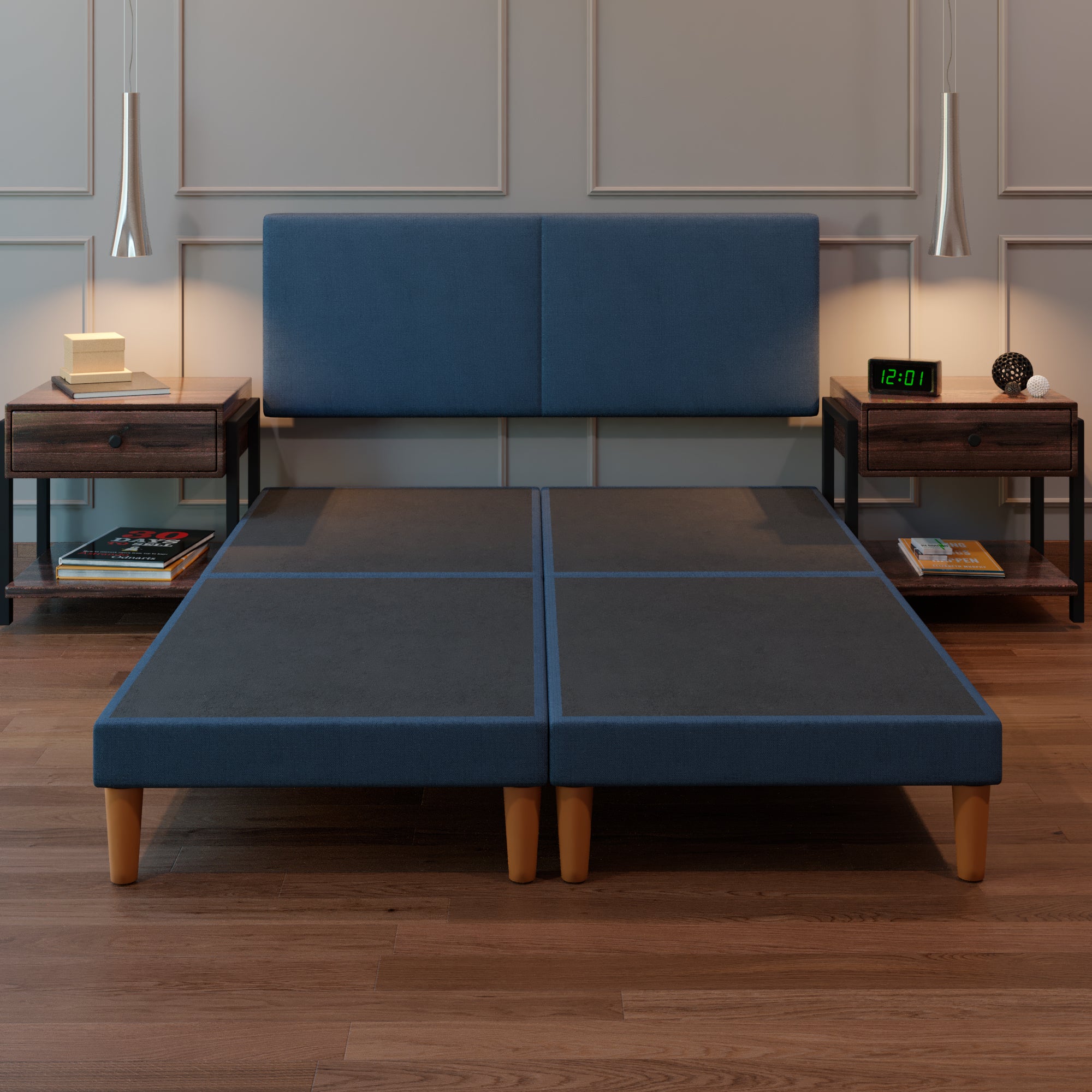 Cama Modular Praga Lino Azul