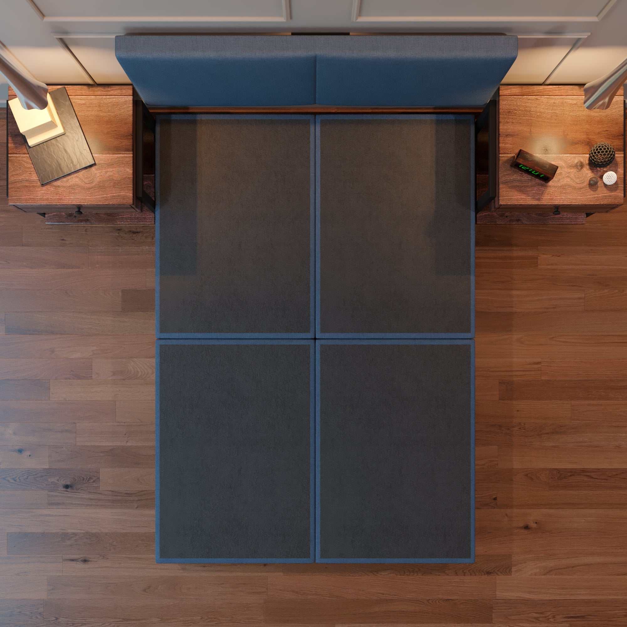 Cama Modular Praga Lino Azul