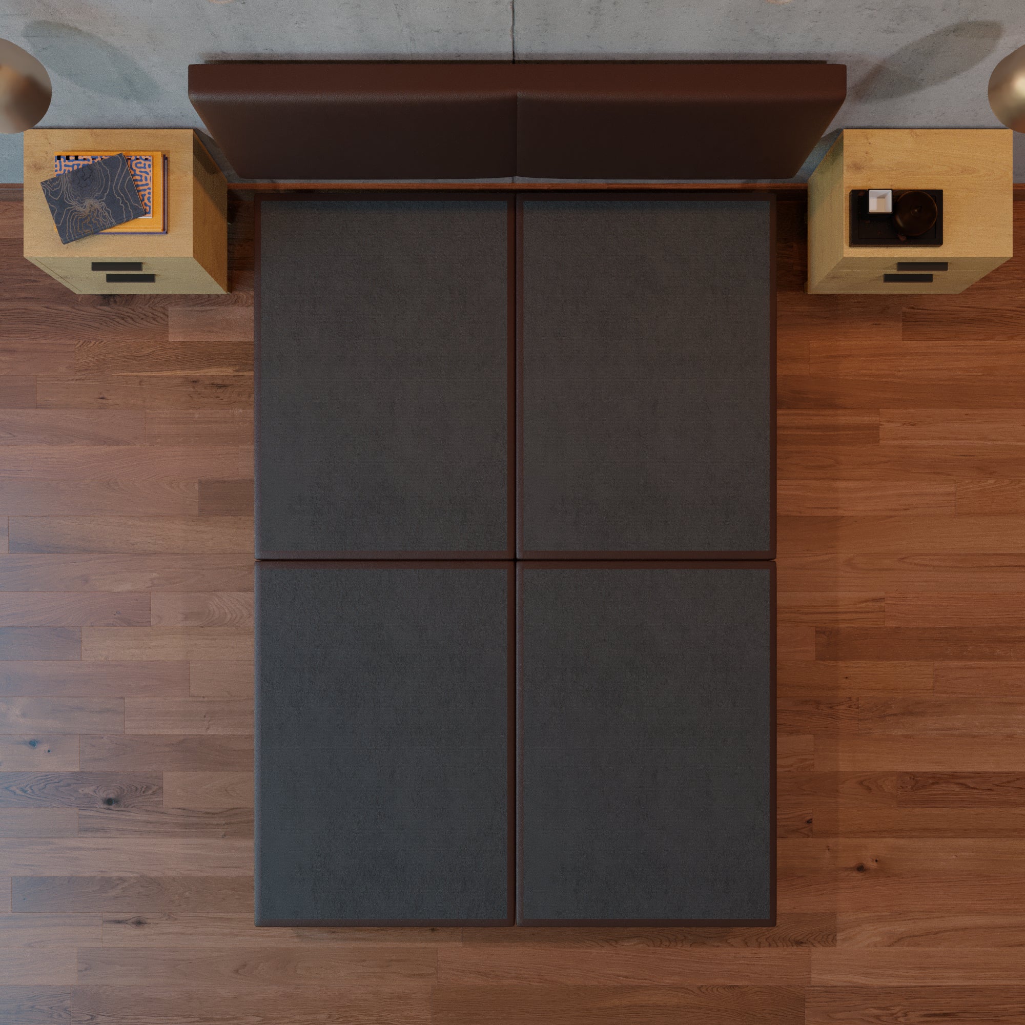 Cama Modular Praga Lino Chocolate