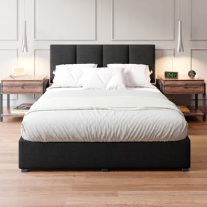 Cama Armable Napoles Lino Negro