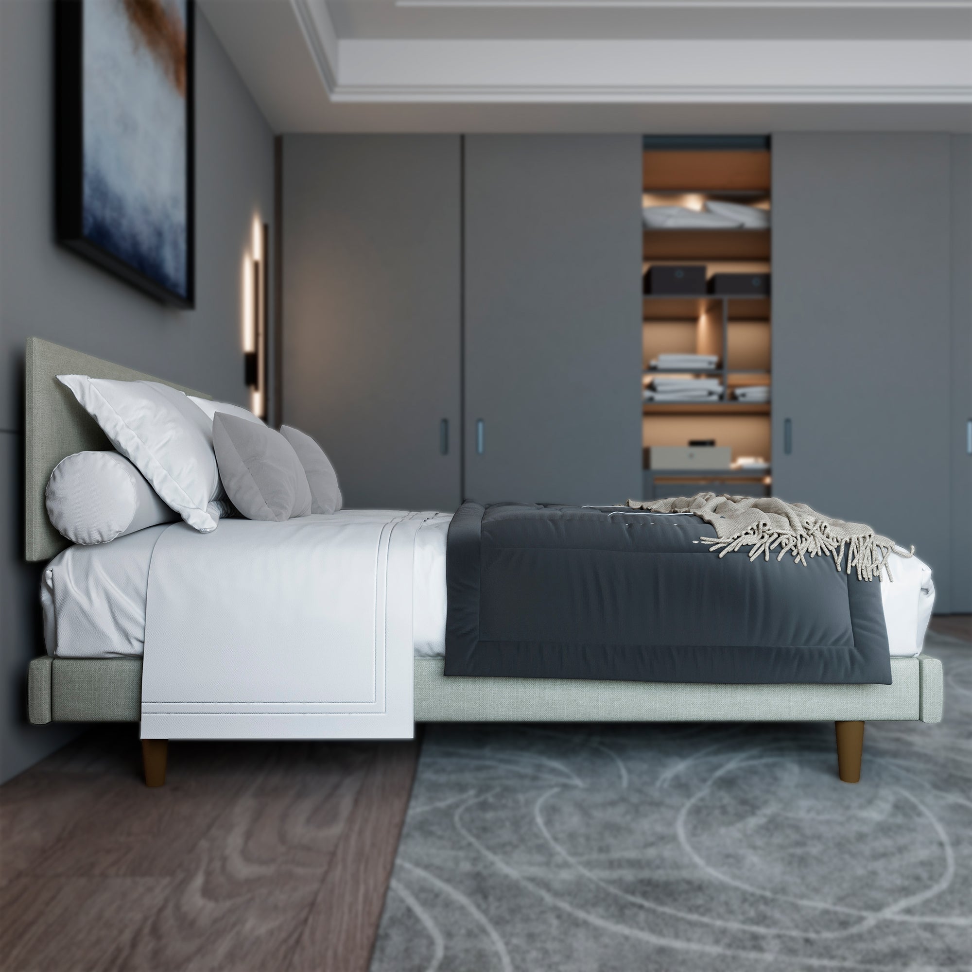 Cama Hibrida Nara Lino Beige