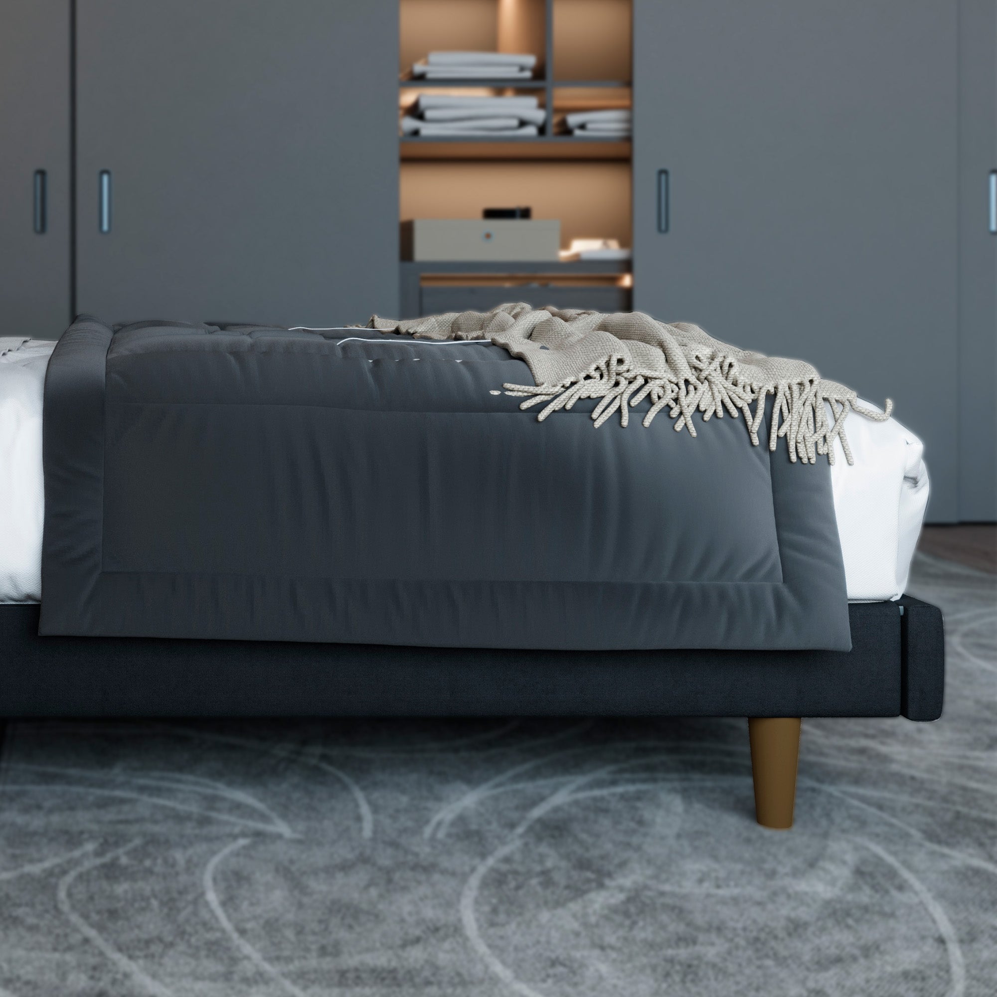 Cama Hibrida Nara Lino Negro