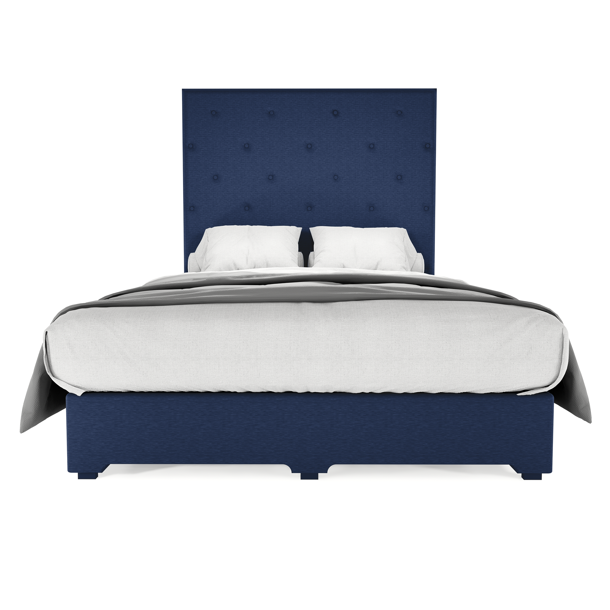 Recamara Base Cama Box Cabecera Quintana Lino Azul