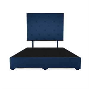 Recamara Base Cama Box Cabecera Quintana Lino Azul