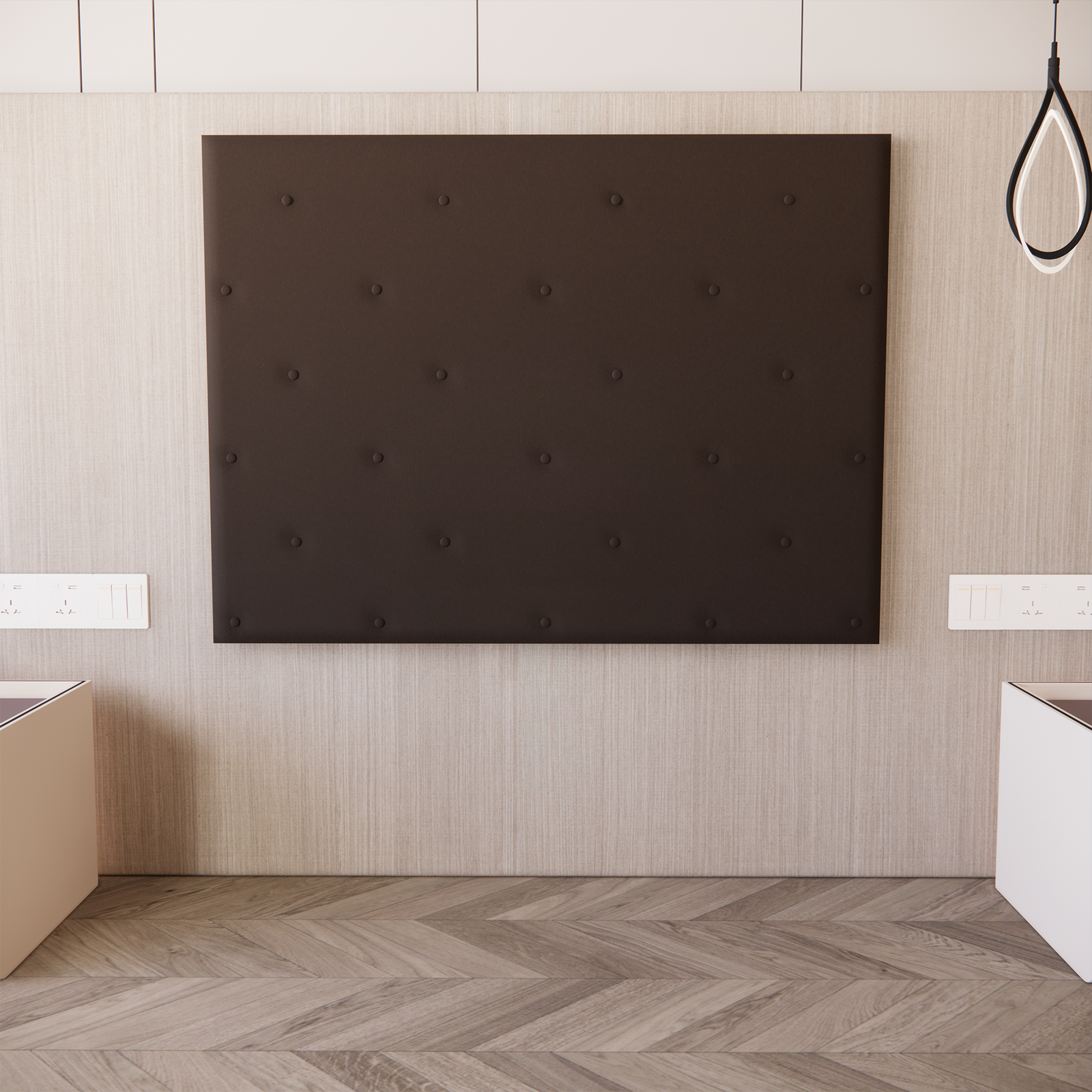 Cabecera para Base de Cama Quintana Empotrable Vinil Chocolate