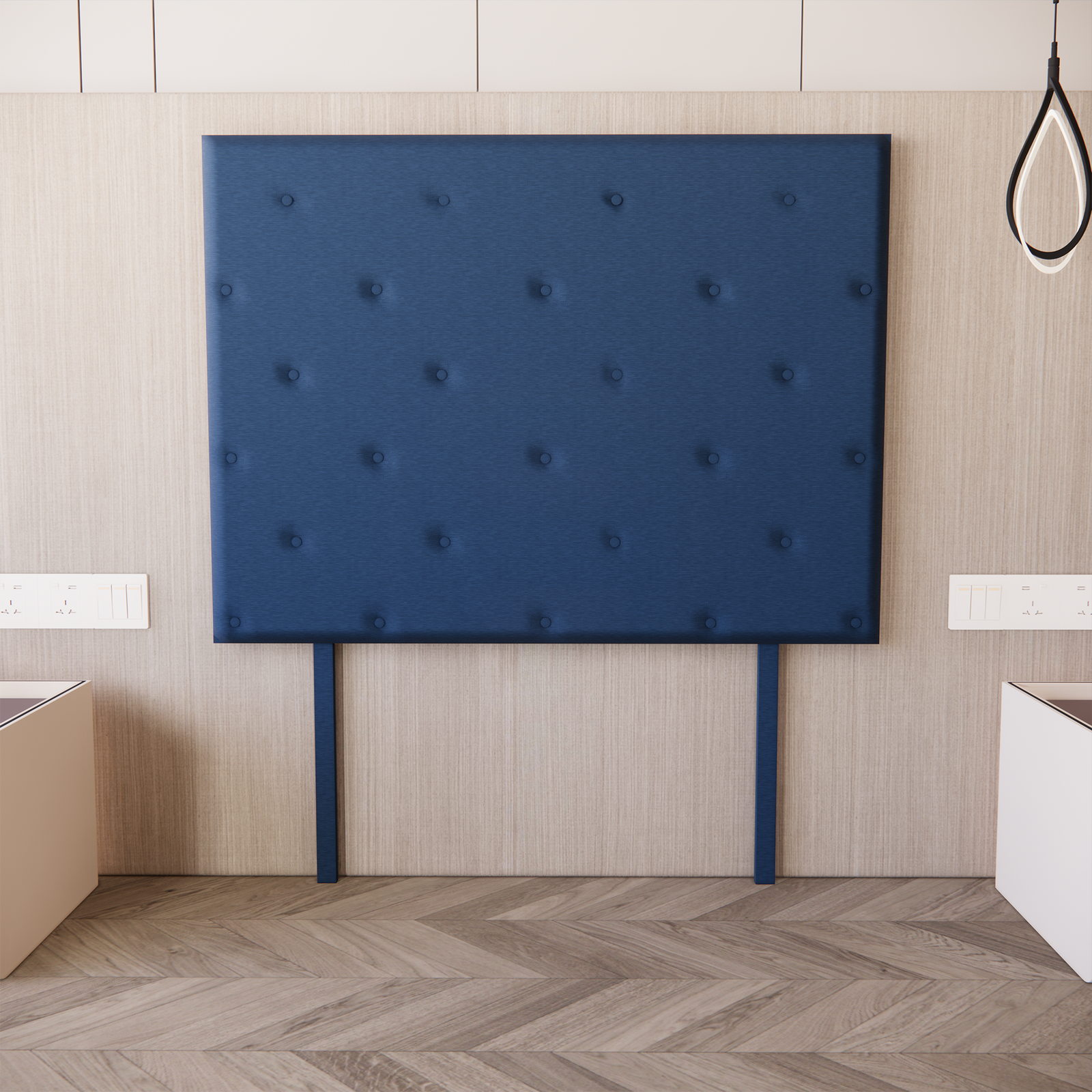 Cabecera para Base de Cama Quintana Lino Azul