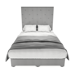 Recamara Base Cama Box Cabecera Quintana Lino Gris