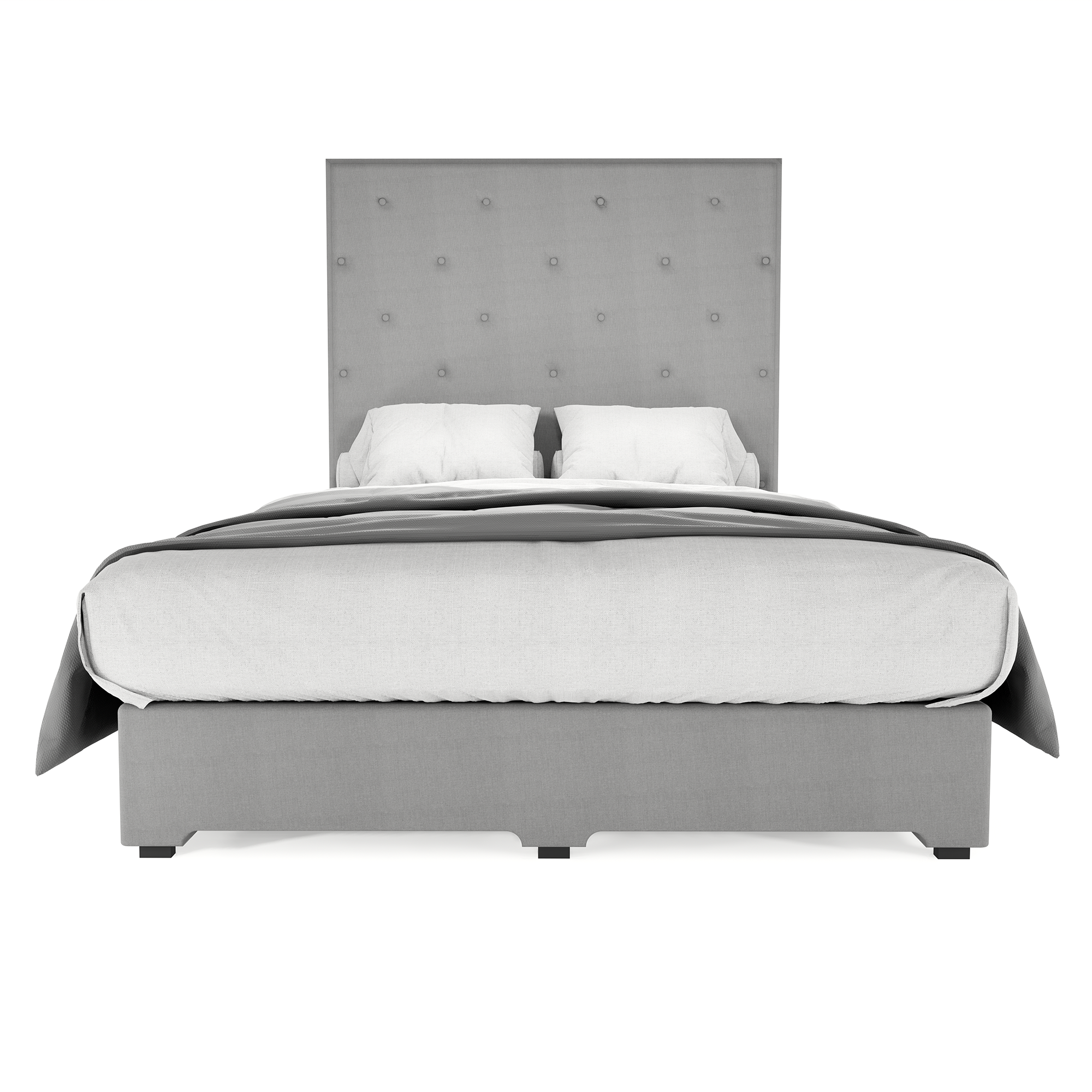 Recamara Base Cama Box Cabecera Quintana Lino Gris