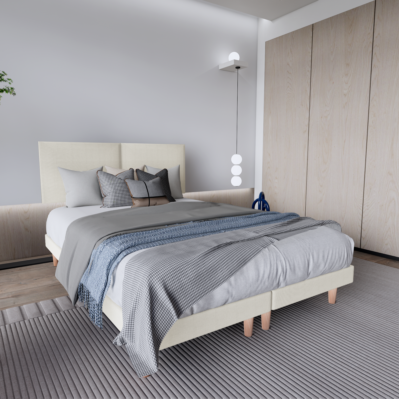 Cama Modular Praga Lino Beige
