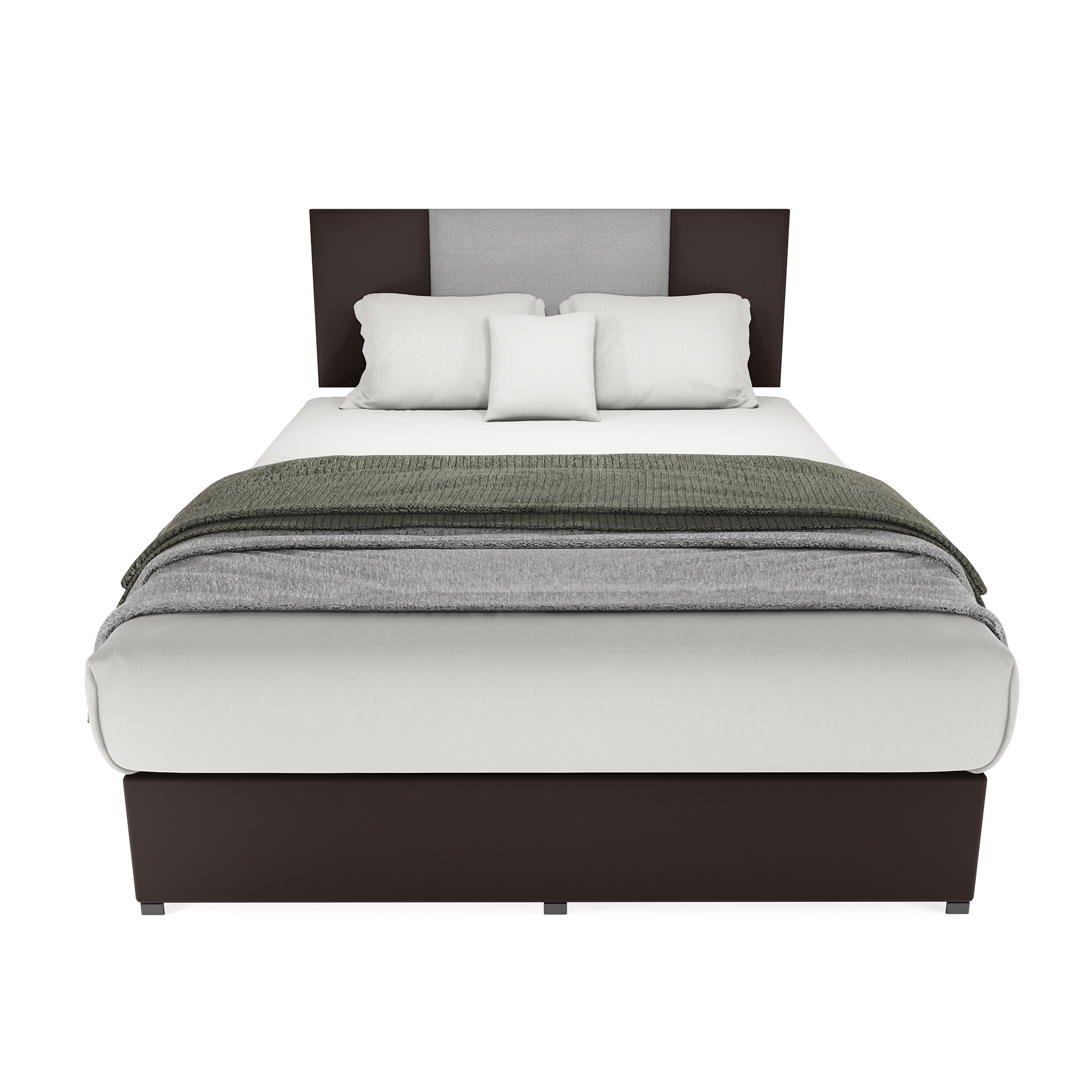 Recamara Armable Base Cama Box Cabecera Roma Vinil Chocolate