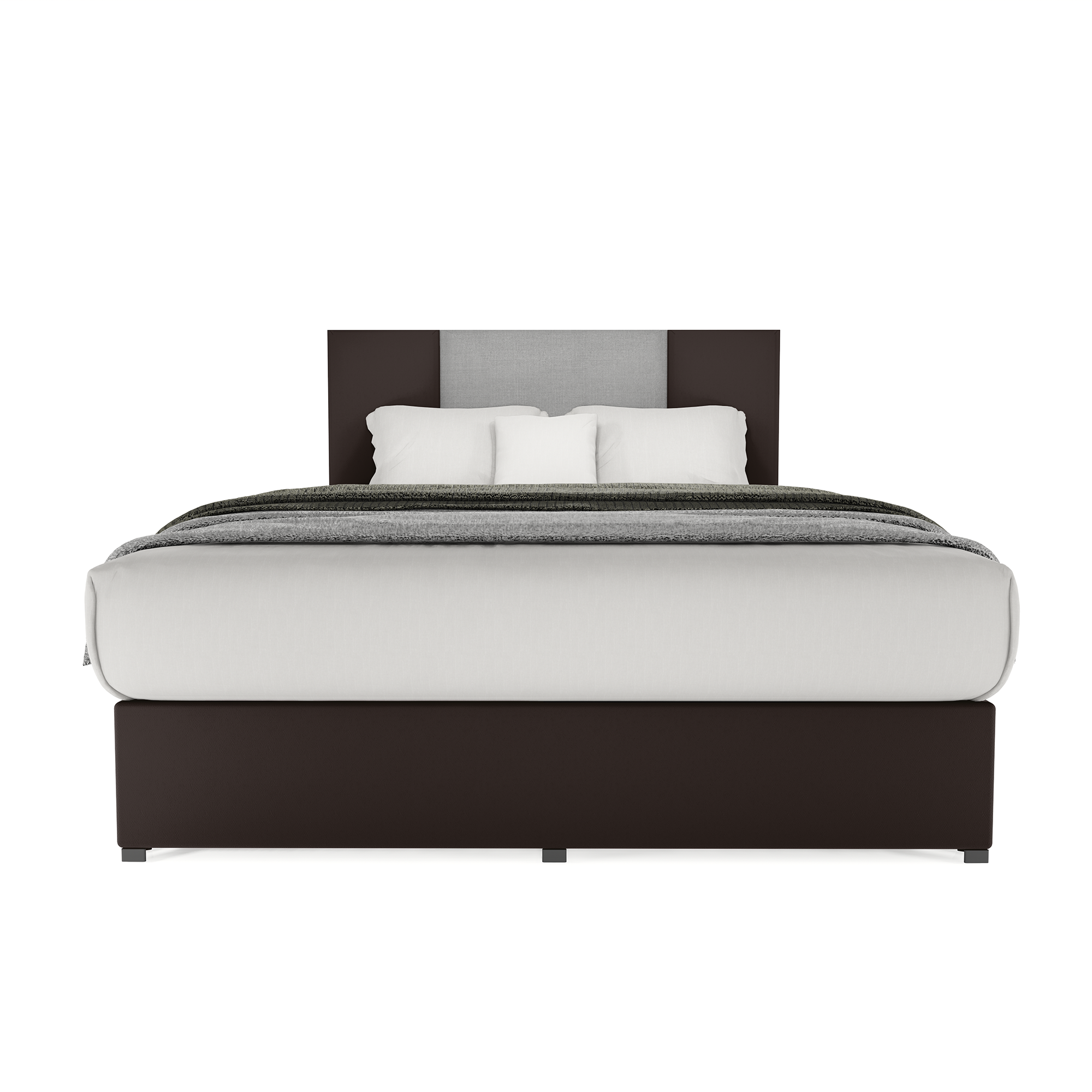 Recamara Armable Base Cama Box Cabecera Roma Vinil Chocolate