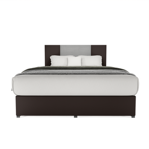 Recamara Armable Base Cama Box Cabecera Roma Vinil Chocolate