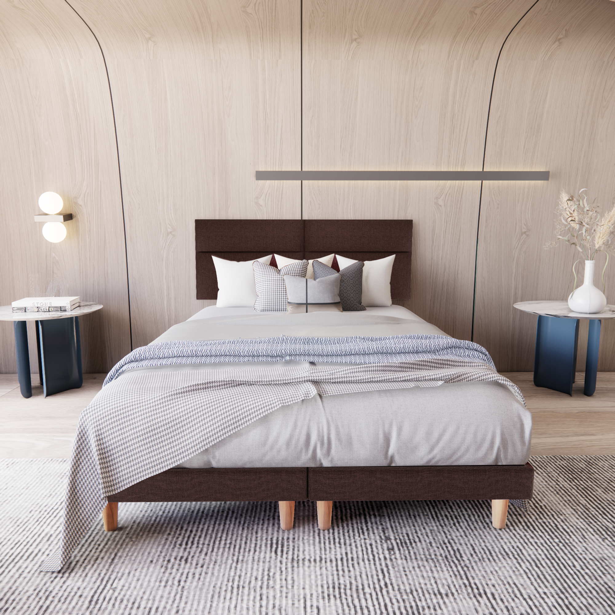 Cama Modular Cairo Lino Chocolate
