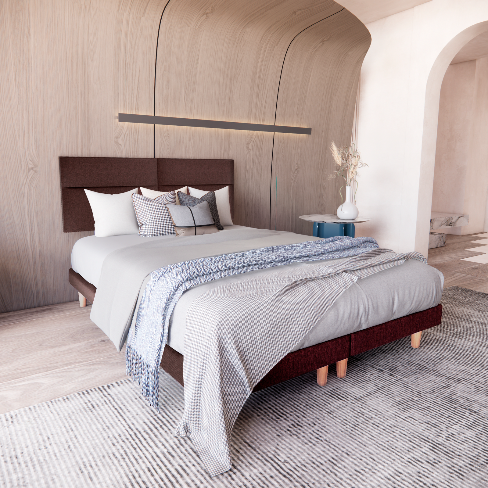 Cama Modular Cairo Lino Chocolate